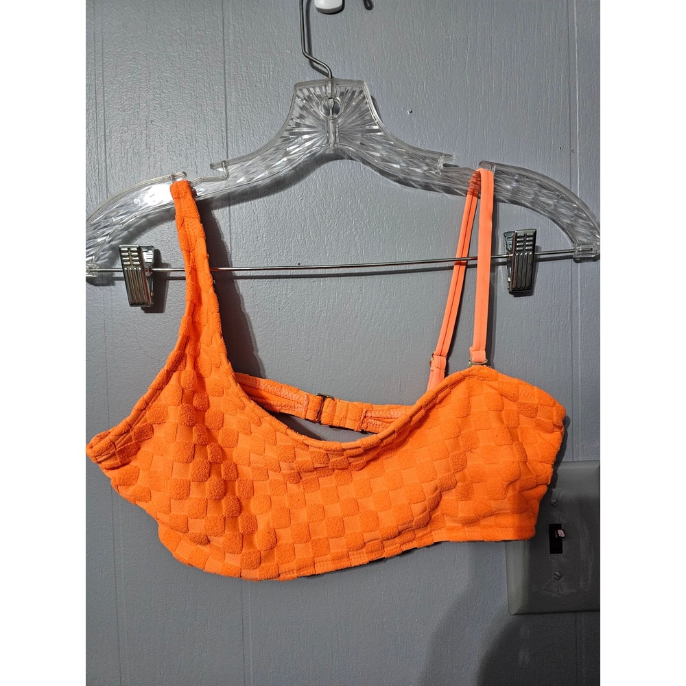NO BOUNDARIES Orange Textured Bikini Top‎ & Bottom Set Size L 11-13 - Picture 4 of 6